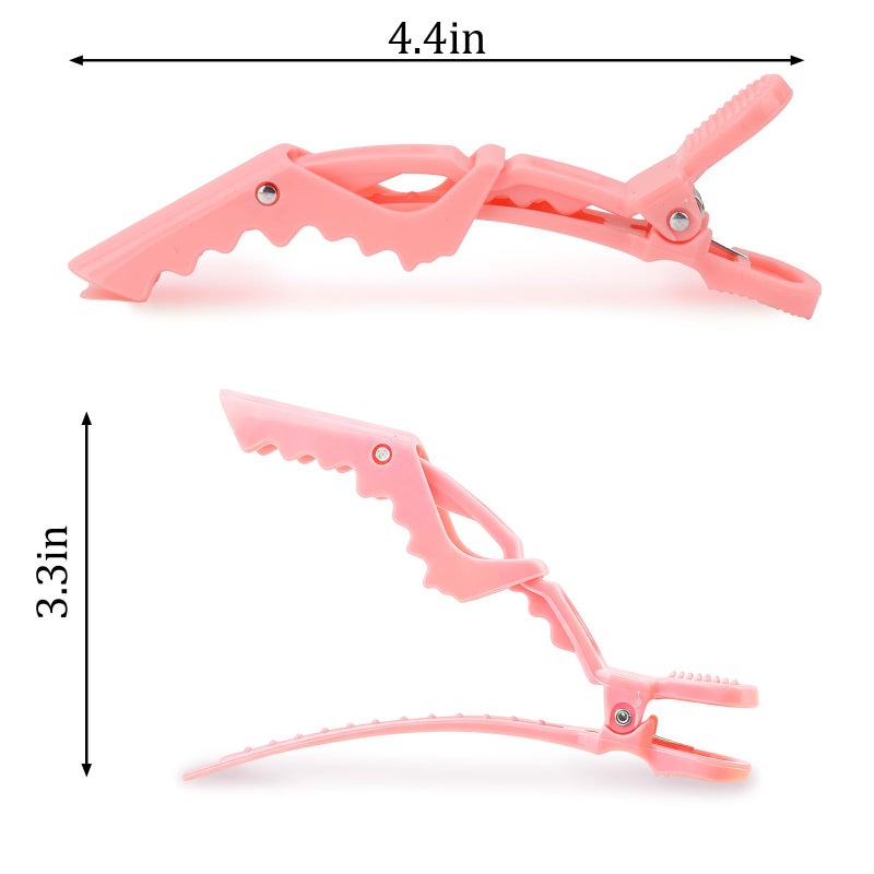 Ondder 30 Pack Pink Alligator Hair Clips for Styling Sectioning Large Salon Pro Hair Clips for Barber Hair Coloring, Cutting, Sectioning Big Gator Clips Hair Styling Accessories for Women Men - Image 3